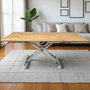 Hanah Home Mesa de Comedor Extensible Pino y Cromo